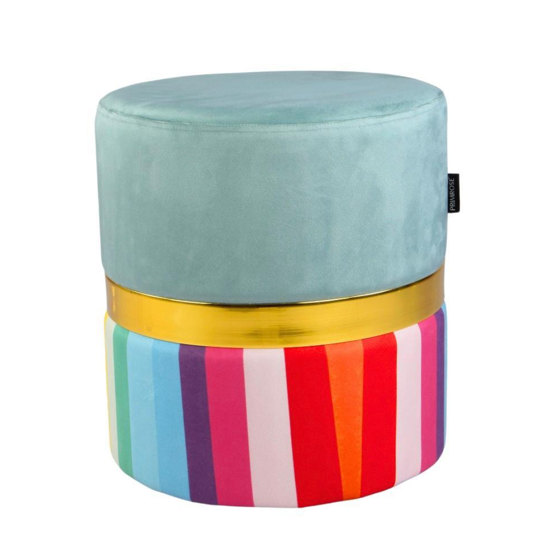 Primrose Candy Luxe Ottoman - Teal, Multi